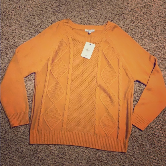 Bass Sweaters - NEW Bass XL Mustard Yellow Cable Knit Sweater crew